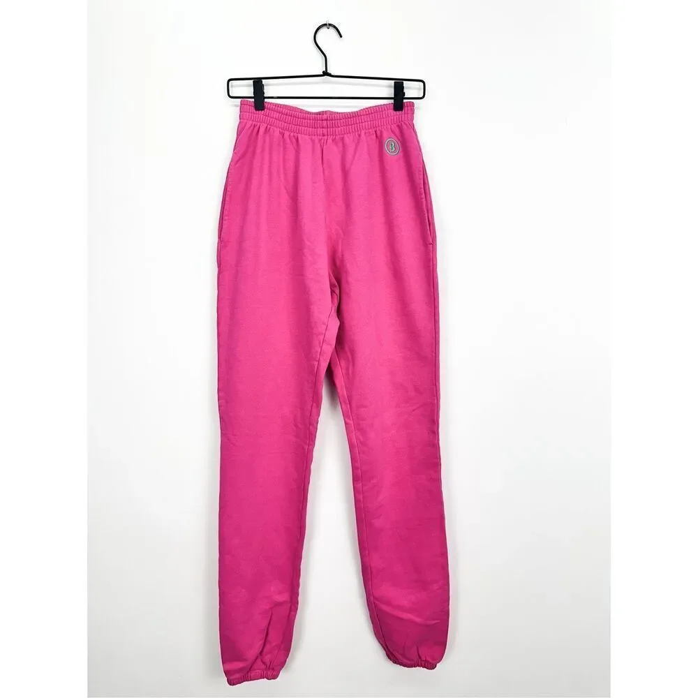 Body by Raven Tracy Pink Green Backshot Logo High Rise Elastic Waist Jogger Swea - Picture 2 of 16
